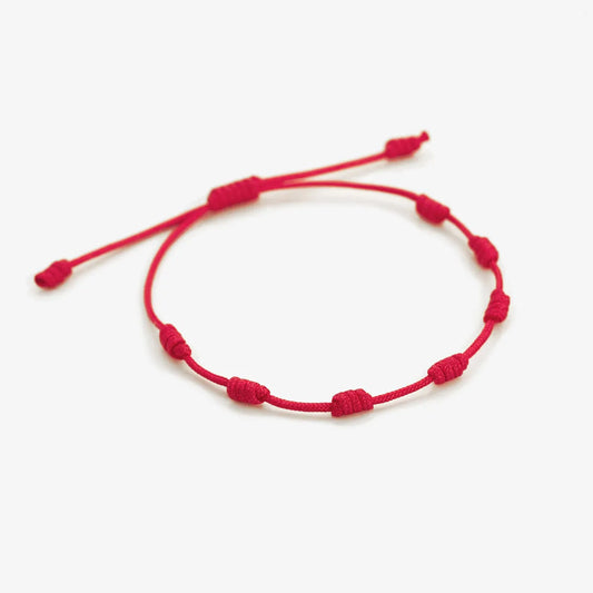 PULSERA ROJA DE 7 NUDOS.